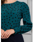 Блуза с защипами на рукавах, принт горошек, арт. 62126