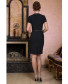 Платье-футляр черного цвета с элементом роза, арт. 52509/52196