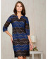 Платье кружевное черно-синее, арт. 51232