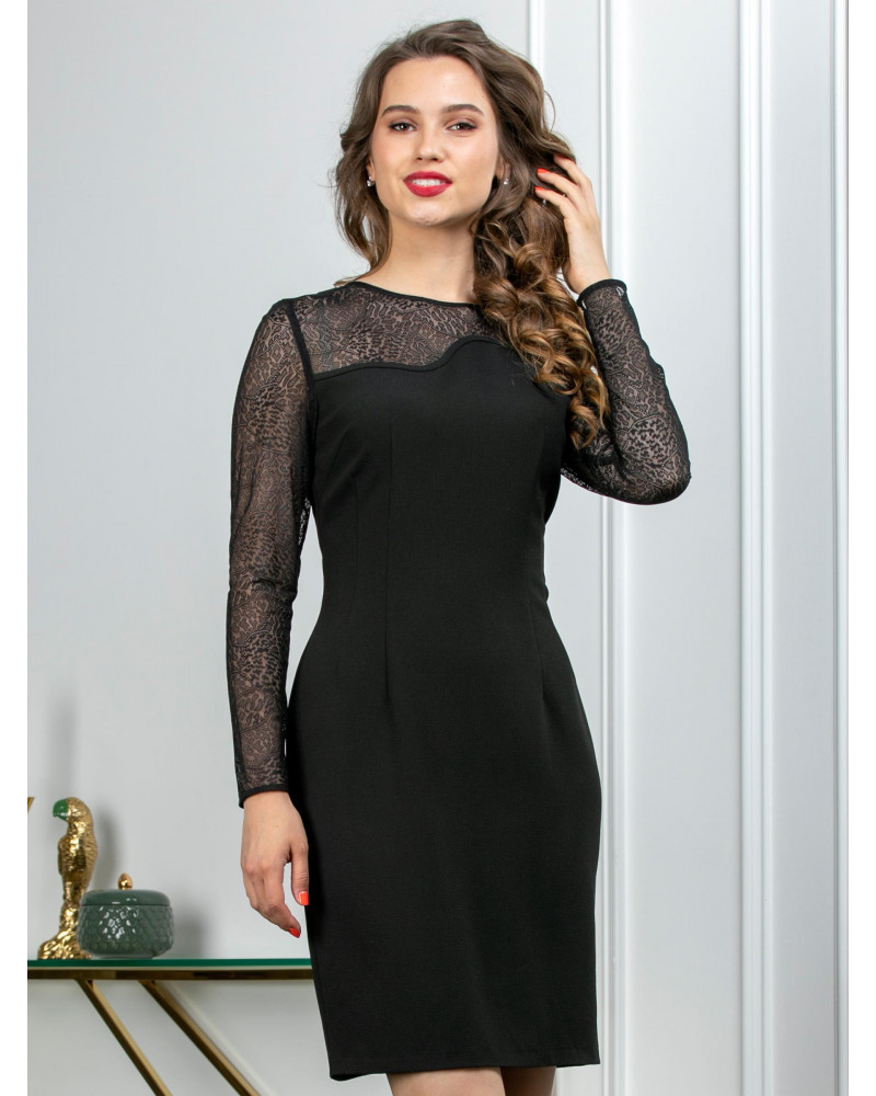 Платье черное комбинированное, арт. 52520
