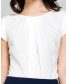 Блуза поливискозная белая с драпировкой , арт. 61094