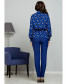 Блуза вискозная синяя принт круги, арт. 61103