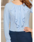 Блуза голубая с воланом, арт. 62416