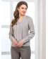 Блуза дымчато-серая с длинным рукавом, арт. 62445