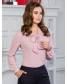 Блуза пепельно-розовая с бантом, арт. 62439