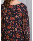 Блуза комбинированная принт цветы, арт. 62025
