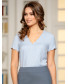 Блуза нежно-голубая с фестонами, арт. 62282