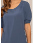 Блуза с коротким рукавом цвет разбеленный черничный, арт. 62628