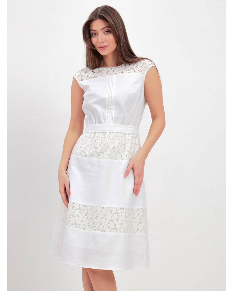 Платье льняное с кружевом, арт. 52590-1
